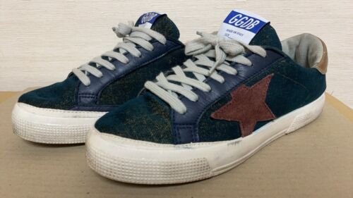 GOLDEN GOOSE May 37 Women’s Low Top Sneakers Velor Leather Suede/Dark Navy GGDB - Picture 1 of 20