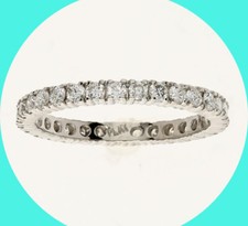 New w/tag platinum .95CT H diamond eternity band ring anniversary sz 7