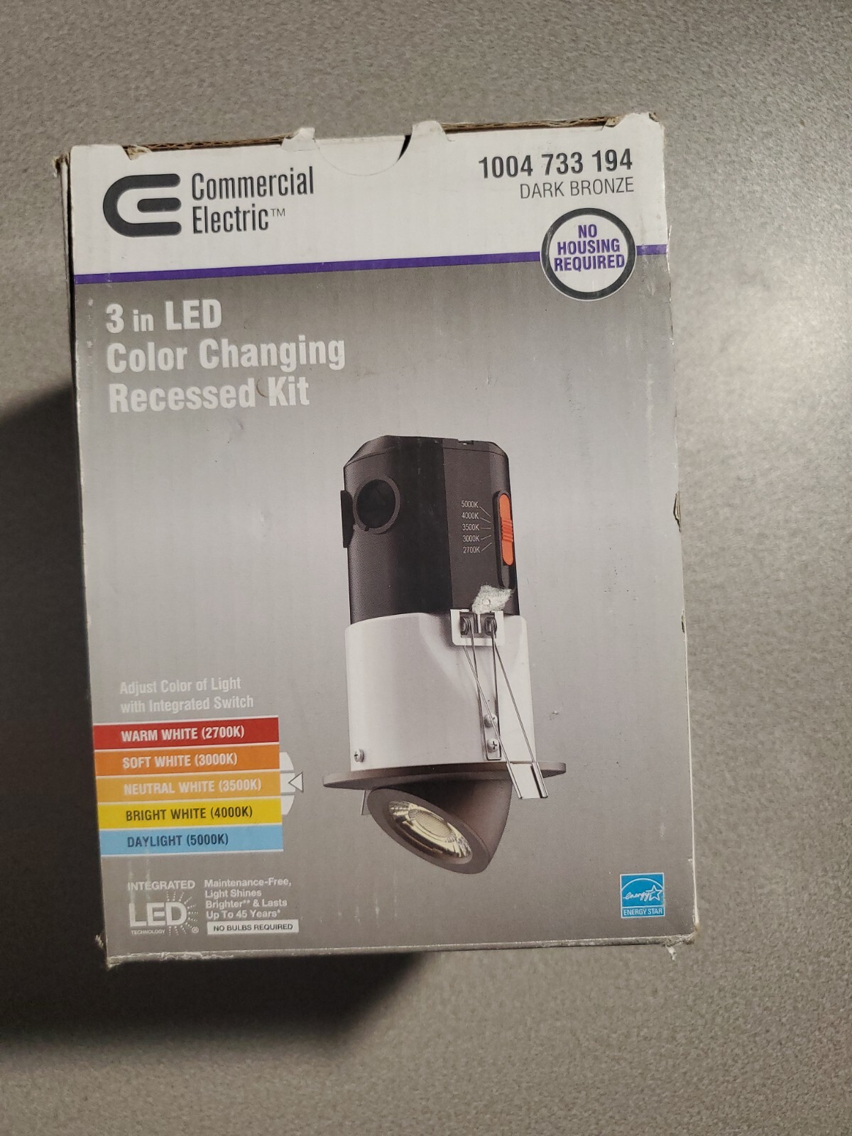 Commercial Electric 3 in. 2700K - 5000K Dark Bronze Recessed Integrated LED