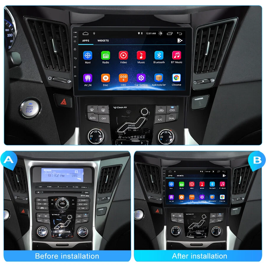 Radio estéreo para coche Apple Carplay Android 13 GPS navegación para Hyundai Sonata 2011-2015 Foto 4 de 4
