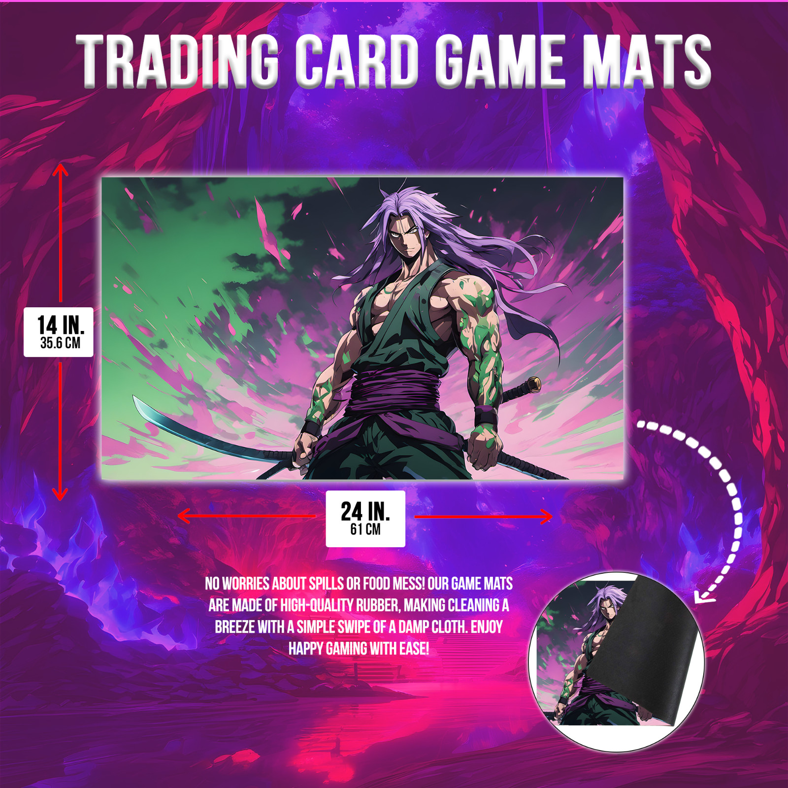 Grim Face Single Player Playmat for TCG NEW new