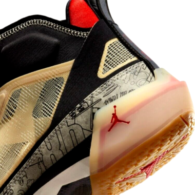 Air Jordan 37 -US 14 Men Black/Ivory/Gum/Red Tatum PE Tattoo