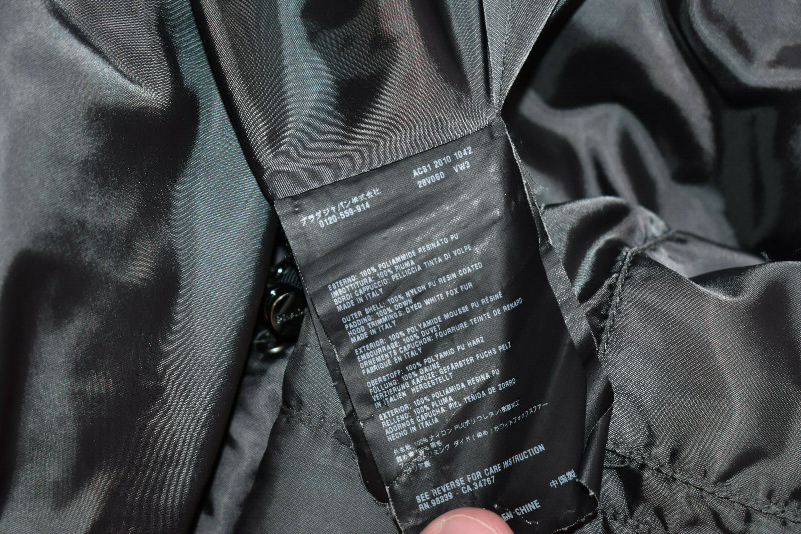 Prada Grey Silver Down Quilted Jacket Zip Coat Fo… - image 10