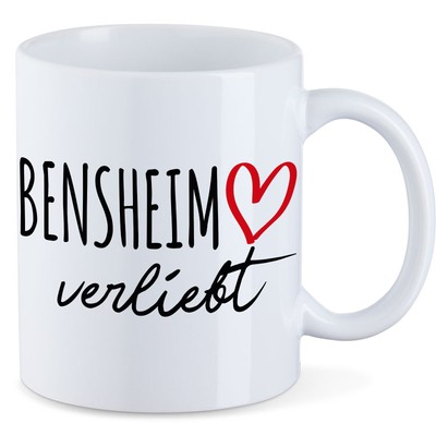 Kaffeetasse Bensheim verliebt Keramik Tasse Geschenkidee Souvenir Präsent Wichte