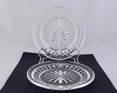 SET OF 2 WATERFORD CRYSTAL OVERTURE 8'' ACCENT PLATES   MINT