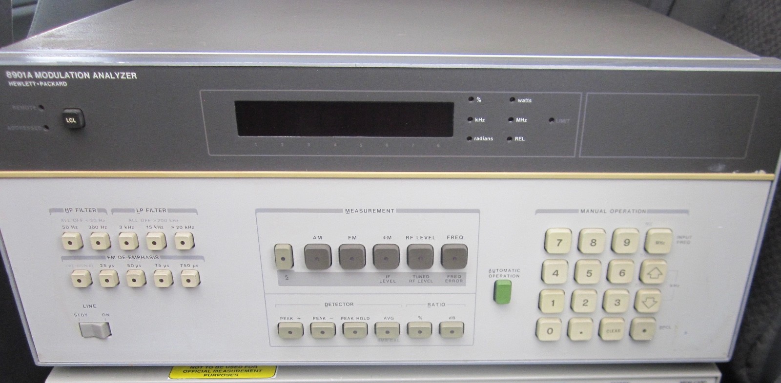 HP Agilent 8901A Modulation Analyzer With Options 001 002 for sale online |  eBay
