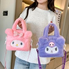 Sanrio Plush Anime Handbag Kuromi Cinnamoroll My Melody Cute Travel Cosmetic Bag