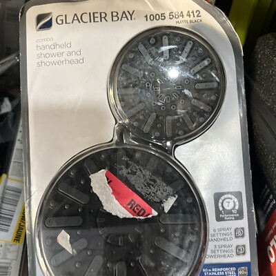 Glacier Bay 6-spray 5 in. Dual Shower Head and Handheld Shower Head matte black 