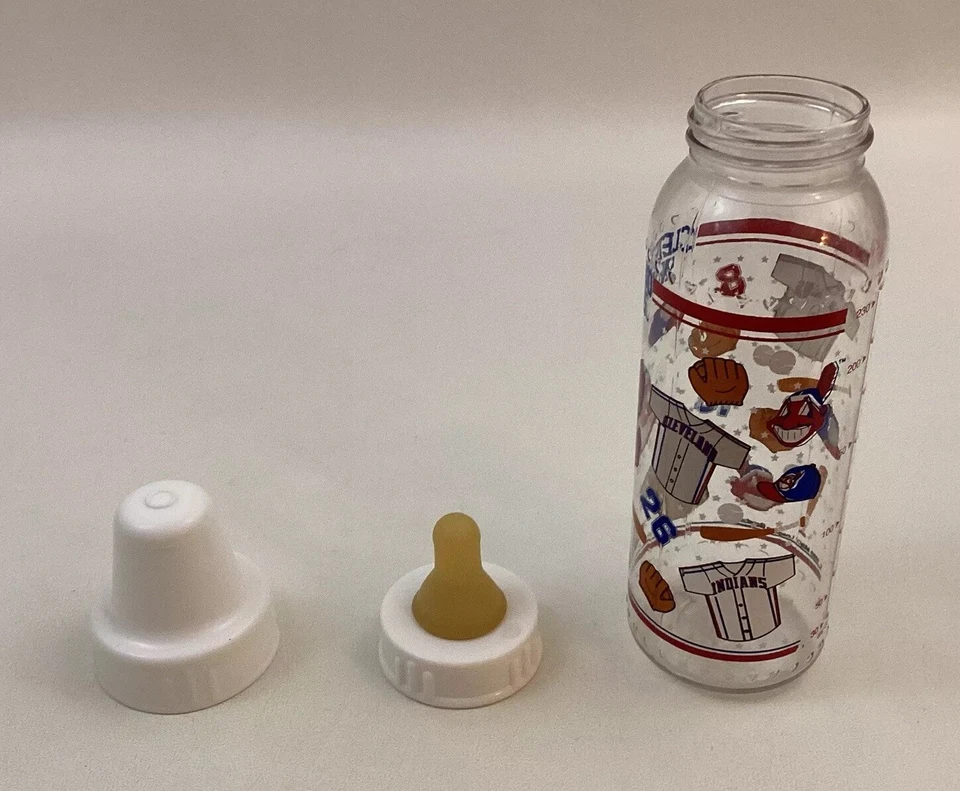 Biberón Evenflow 1989 Cleveland Indians MLB Chief Wahoo béisbol Foto 2 de 4