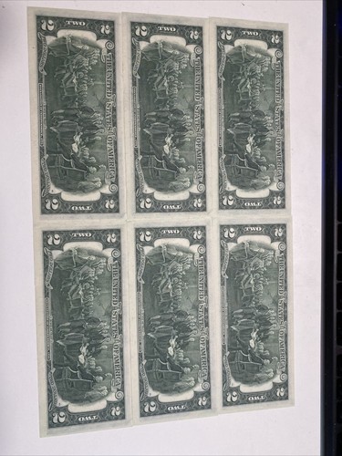 6 Error misaligned Kansas consec 《Seal Down Misaligned》1976 $2 Notes UNC!Rare! - Picture 8 of 8