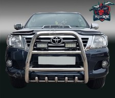 For TOYOTA HILUX CHROME NUDGE BULL BAR FRONT BUMP PUSH GRILL AXLE BAR 2006-2014