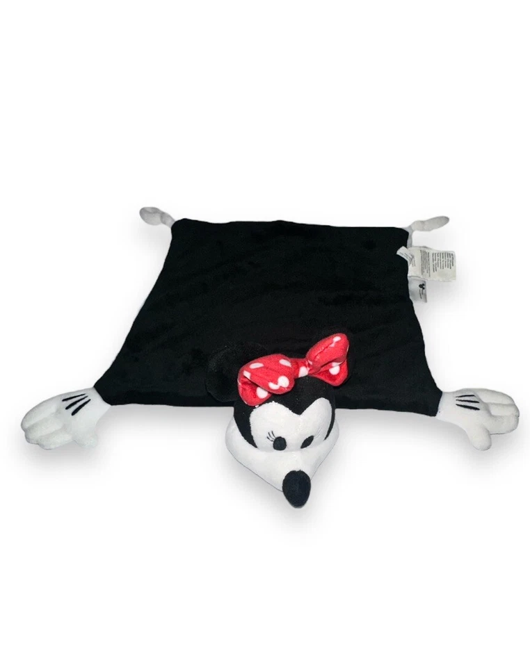 Pottery Barn Kids Minnie Mouse Security Blanket Lovey Toy Fleece 12x12 Red Bow - Image 2 of 3