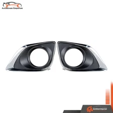 Pair Left+Right Fog Light Lamp Cover For Toyota Venza 2013-2016 Chrome Bezel