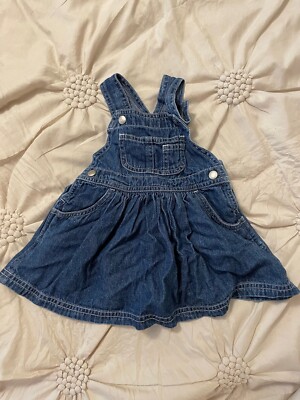 Baby Gap Girls Newborn Classic Blue Denim Dress Jean Overall Romper 3-6  Mths | eBay