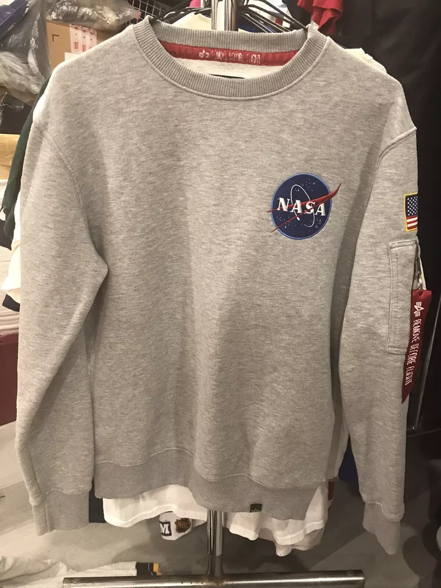 Shuttle Retro Space | eBay Mens Alpha Sweater NASA Gray Industries