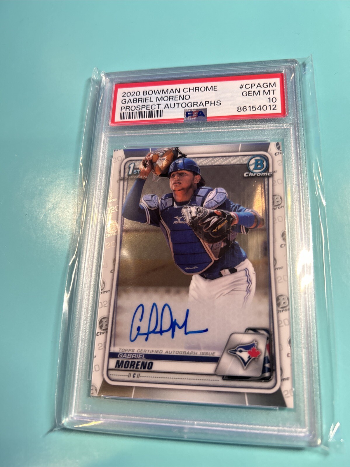 2020 Bowman Chrome GABRIEL MORENO RC AUTO ROOKIE 1ST PSA 10 GEM MINT Autographs