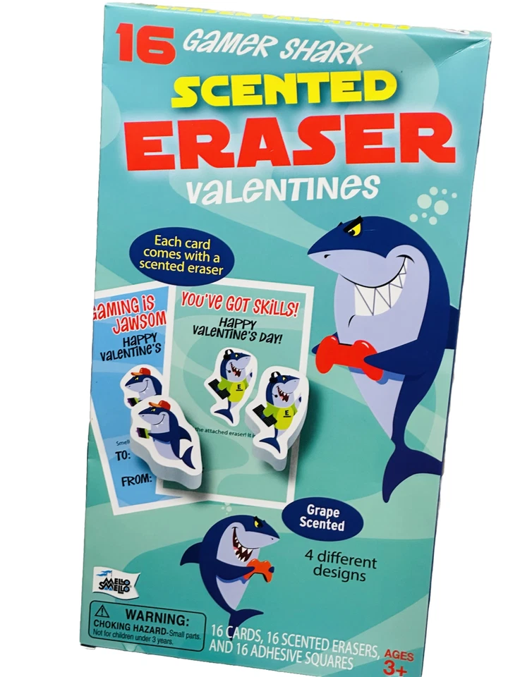 Валентинки ластик с ароматом акулы винограда для геймеров. 16 карт/4 различных дизайнов возрастов 3 + - Изображение 3 из 4