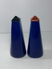 Lindt Stymeist Yo Han Pattern Cobalt Blue Salt & Pepper Shakers 5.25 in.