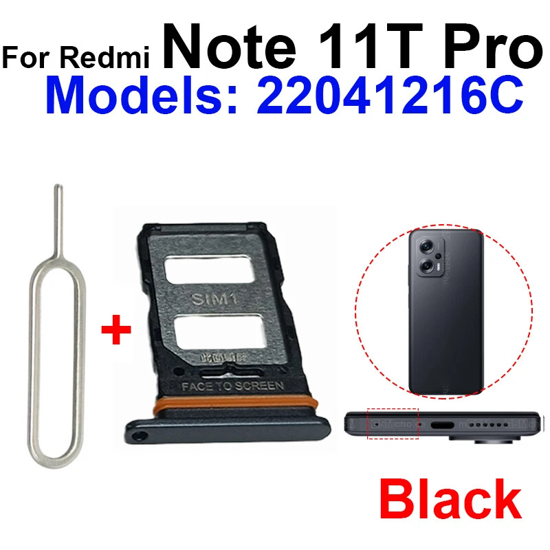 Vassoio Porta SIM Per Xiaomi Mi 11T / 11T PRO – Nero – Ricambio Originale