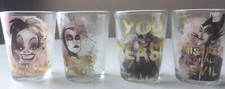 NIB Disney Villains Glassware Shot Glass, Cruella Maleficent, Ursula, Evil Queen