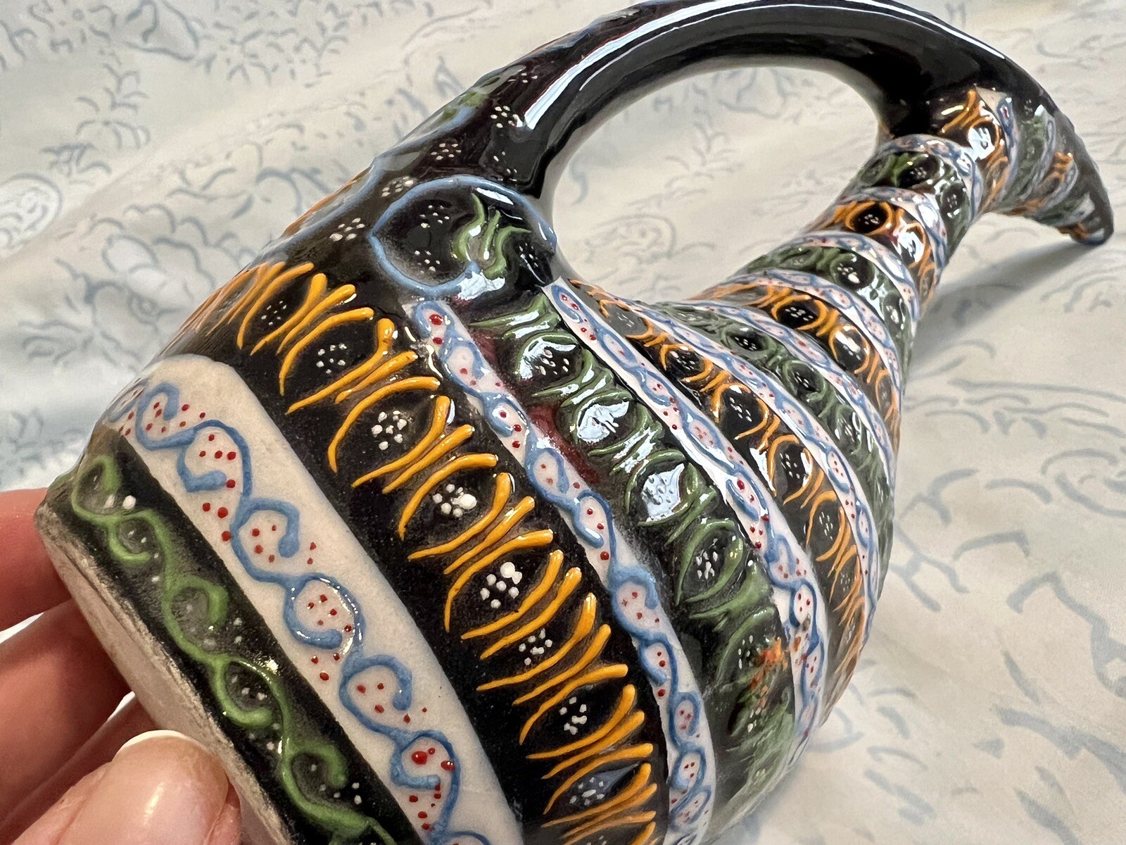 Turkish Handmade Decorative Ceramic Vase Ewer Pitcher 10&rdquo; Polish Pottery? Jug
