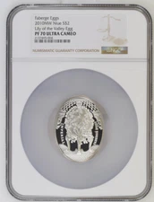 2 DOLLARS 2010 NIUE LILY OF THE VALLEY EGG SILVER PROOF NGC PF70