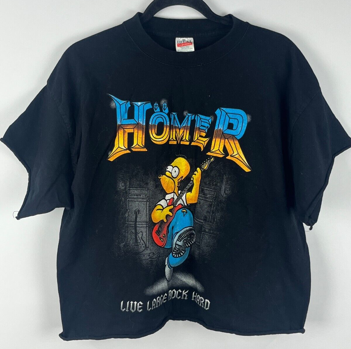 Ideal Supreme T Shirt Size XL Black Short Sleeve Crew Neck Cropped