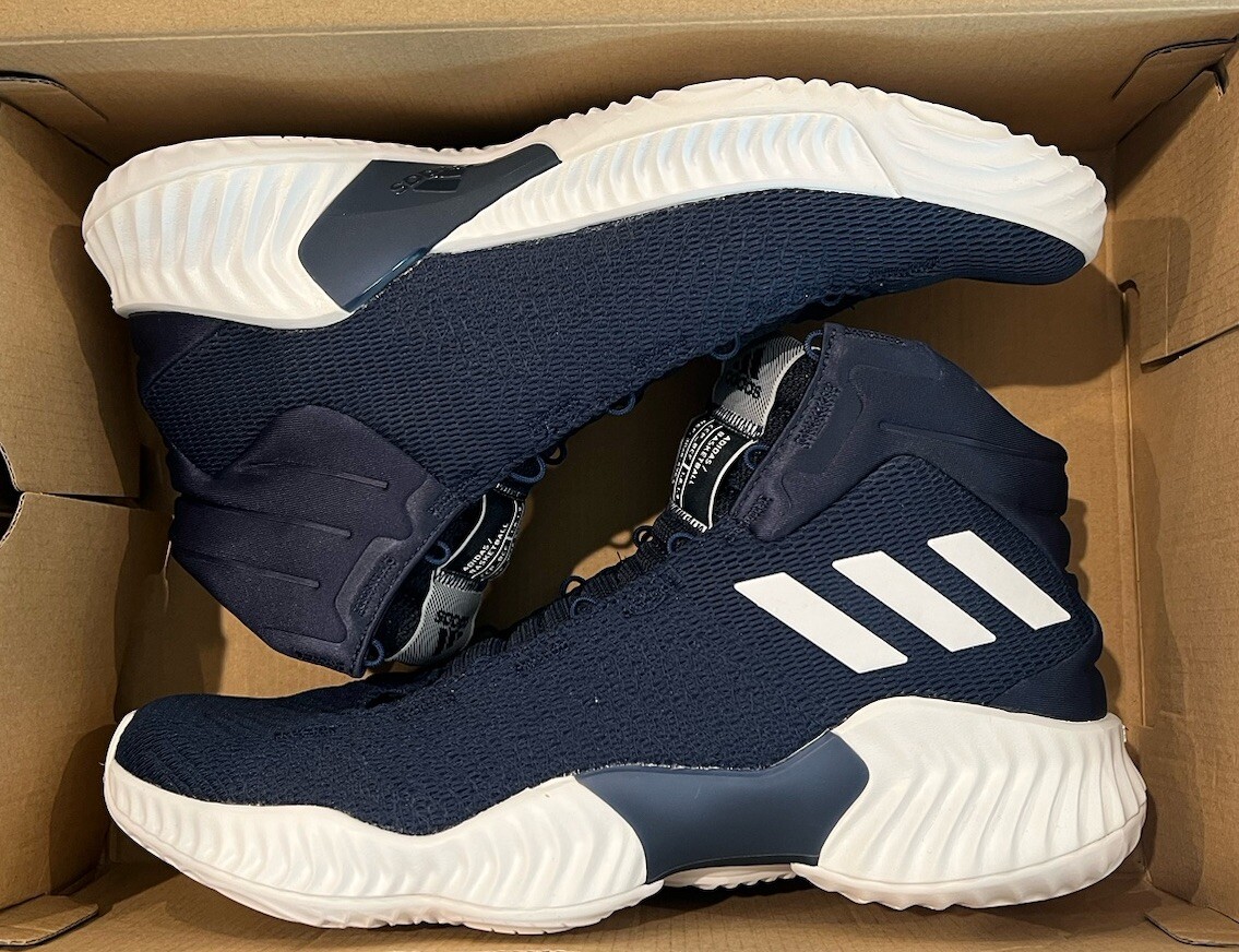 Mens Size 9 Adidas Pro Bounce 2018 Basketball Shoes Navy Blue AH2666