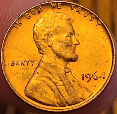 1964 Lincoln Head Memorial Penny Proof Like Obv Off Center Strike In God No Min