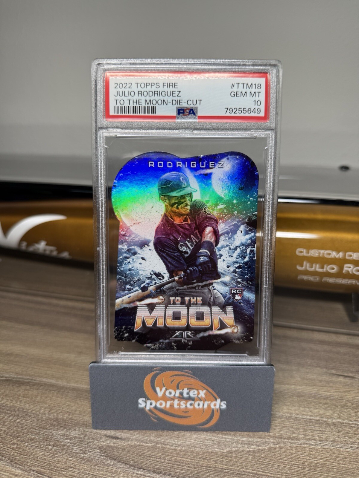 2022 TOPPS FIRE JULIO RODRIGUEZ TO THE MOON DIE CUT ROOKIE PSA 10 ⚾️🔥