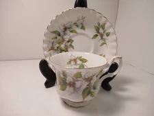 ROYAL ALBERT ENG BONE CHINA TEA CUP SAUCER "WHITE TRILLIUM"  EXC. CONDTION!