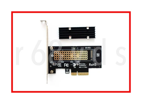 PCI M.2 adapter M2 NVME with heat sink  PCI M.2 adaptateur dissipateur thermique
