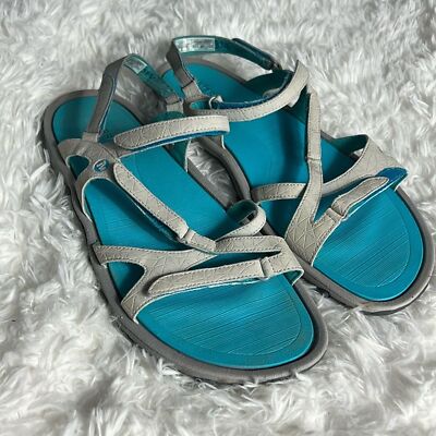 Merrell Air Cushion West Grip Sole Gray & Turquoise Strappy  display picture 3