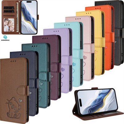 Cat Embossed Wallet Case Handyhülle für Xiaomi 17 Pro 17 Redmi K90 15 Note 15