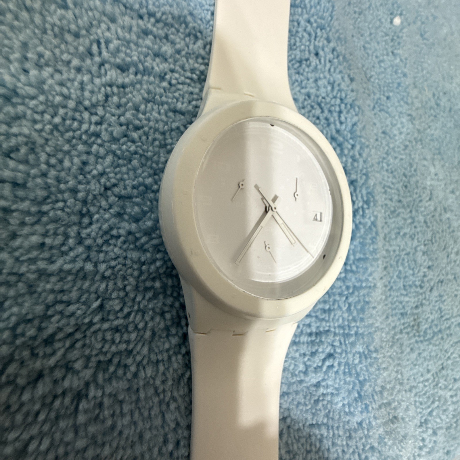 SWATCH CHRONO PLASTIC " BASIC WHITE "   Very CLEAN - image 4