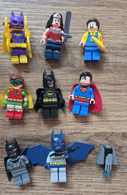 LEGO DC Heroes Lot   Batman Variants, Robin, Wonder Woman, Superman Minifigures