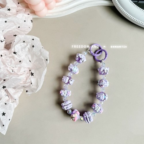 Colorful Bag Pendant Keychain Beaded Phone Charm Rope New Mobile Phone Strap - Photo 12 sur 14