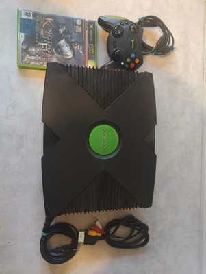 Microsoft Xbox Classic Konsole Original 2002 Schwarz Laufwerk defekt inc Spiel