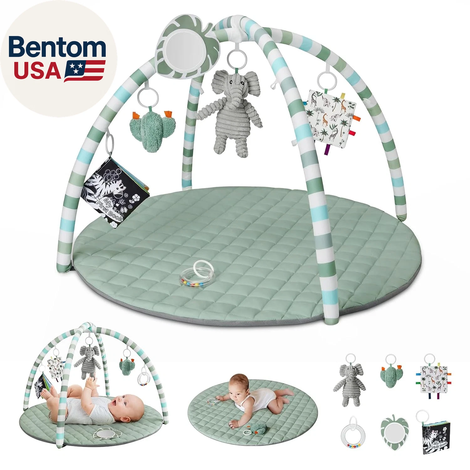 Baby Play Gym Mat, Play Mat Activity Mat with 6 Detachable Toys for Stage-Based
Opens in a new windo