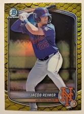 JACOB REIMER 2025 BOWMAN Chrome #’d 69/75 YELLOW REPTILIAN Refractor BDC-188 Met