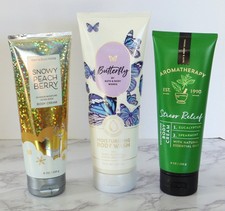 Bath Body Works Snowy Peach Berry Stress Reief Cream  Butterfly Body Wash
