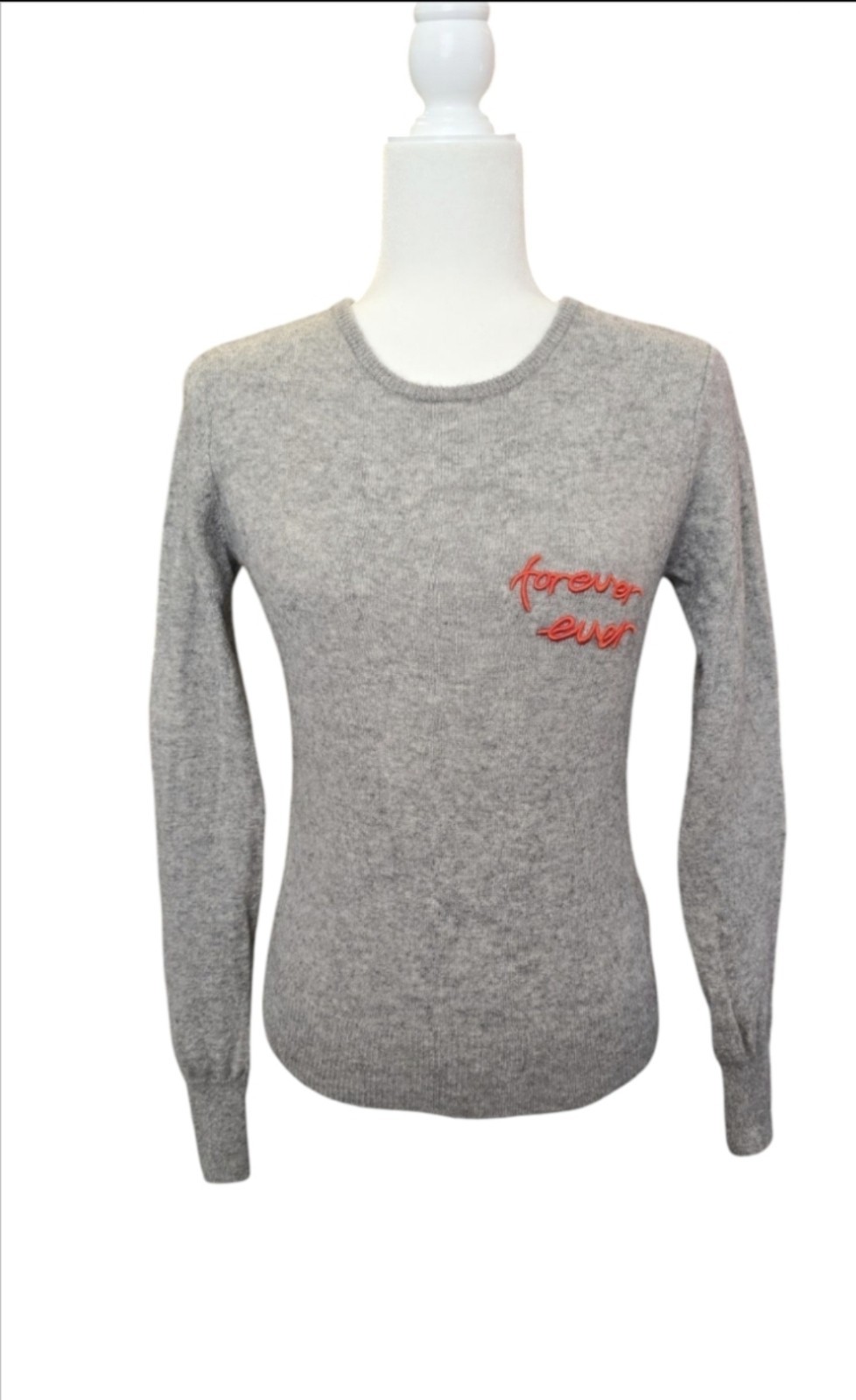 a loves a  Light Gray Wool And Cashmere Blend Forever Ever Sweater. Size Small