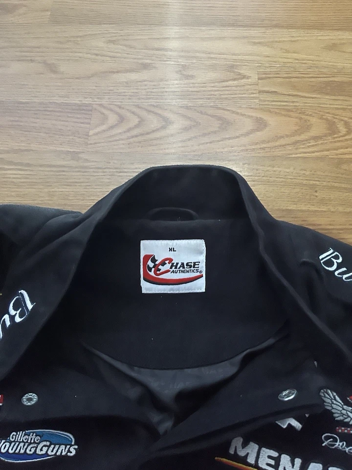Chaqueta de carreras vintage negra 2005 Dale Earnhardt Jr. Budweiser NASCAR XL Foto 3 de 3
