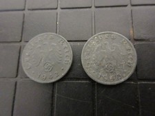 WWII Germany 1942-J and 1943-A Reichspfennig Third Reich Nazi  Coins