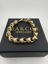 9ct Gold Acorn Bracelet 9" 10mm 30g approx