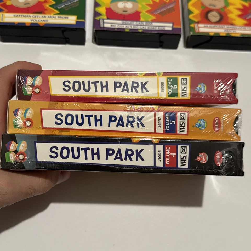 South Park Volume 1 - 6 VHS Tapes (4-6 SEALED) Warning Labels VGUC - Image 2 of 4