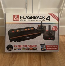 New Atari Flashback 4 Plug And Play Console w/ 75 Built In Games Includes Poster