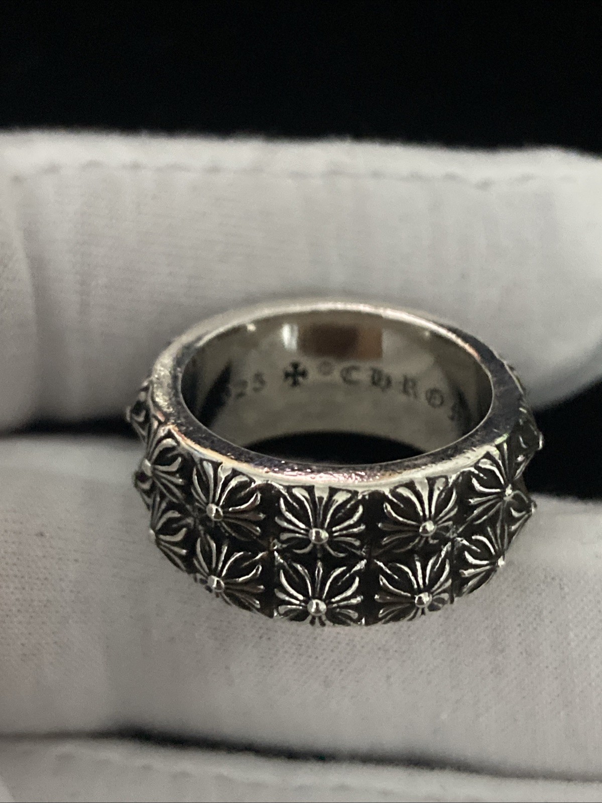 Chrome Hearts Tiny E Cross Double Stack Ring Size… - image 1