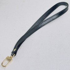 Wristlet Replacement Strap Black Faux Leather Gold Tone Hardware Clutch Purse