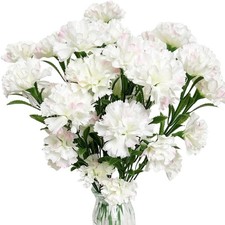 2 Pack Realistic Silk Fake Carnations Artificial Flowers Bouquets Mother's Day